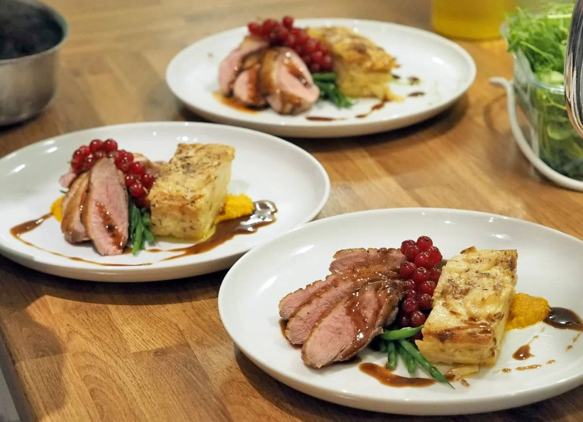 Professionally plated meal for a private dinner