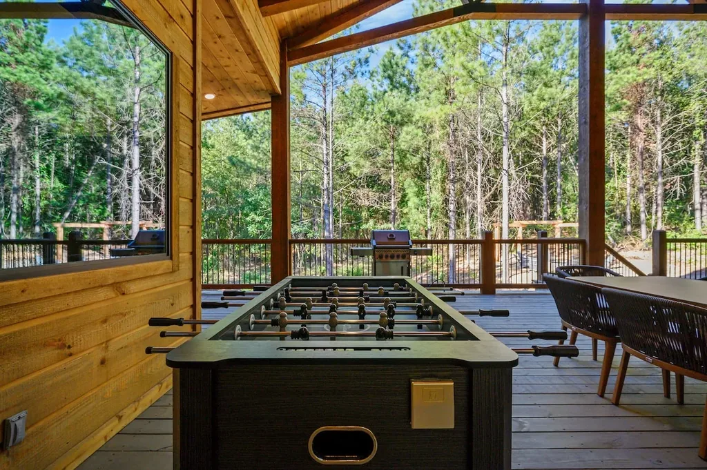 Foosball table on The Avalon's covered deck