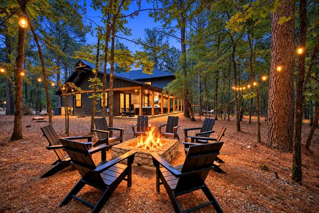 The Black-Beary — Gather around your own private fire pit under string-lit trees, steps from the covered porch, for evenings in the woods.