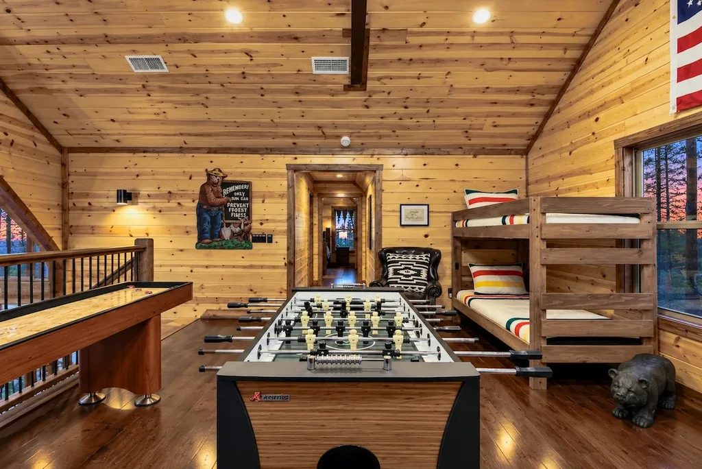Foosball table in the Cami's Campout game loft