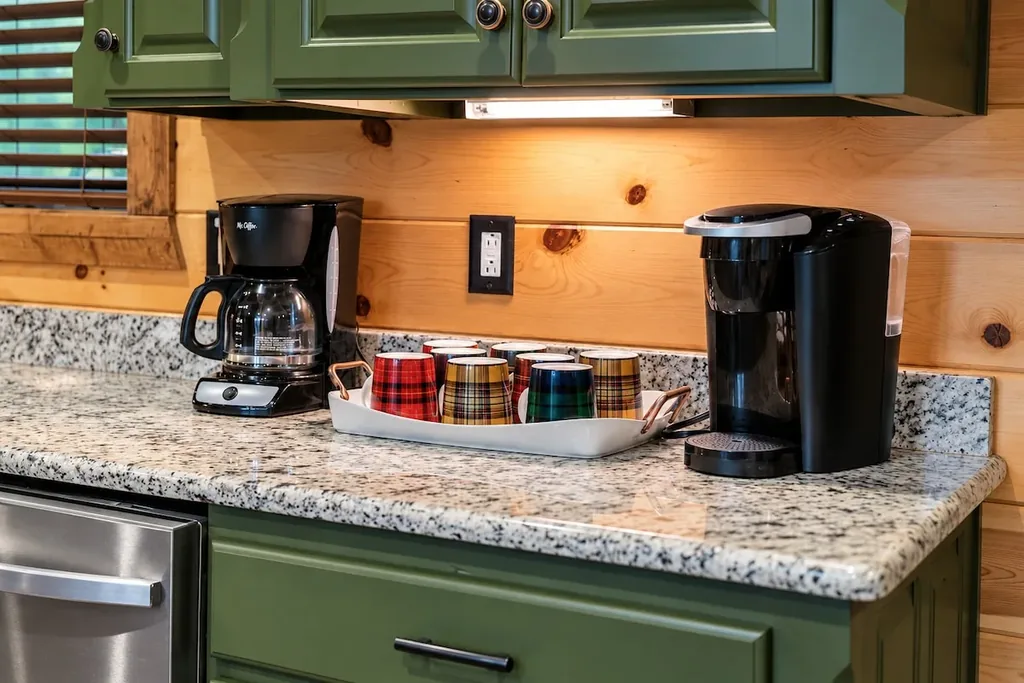 Coffee station in the Cami's Campout kitchen
