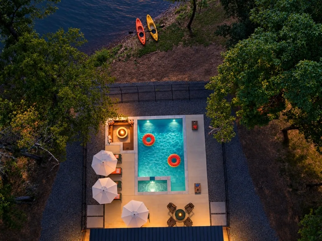 Clearwater riverfront cabin with a private pool on the Mountain Fork River