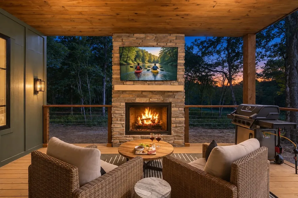 Private outdoor fire lounge at Clearwater