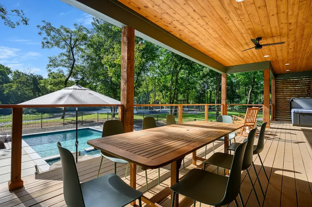 Covered outdoor dining area at Clearwater