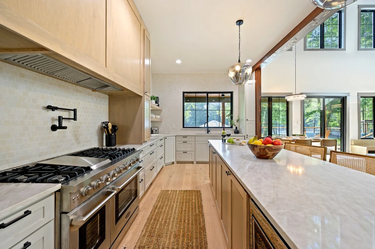 Open kitchen and dining area at Clearwater