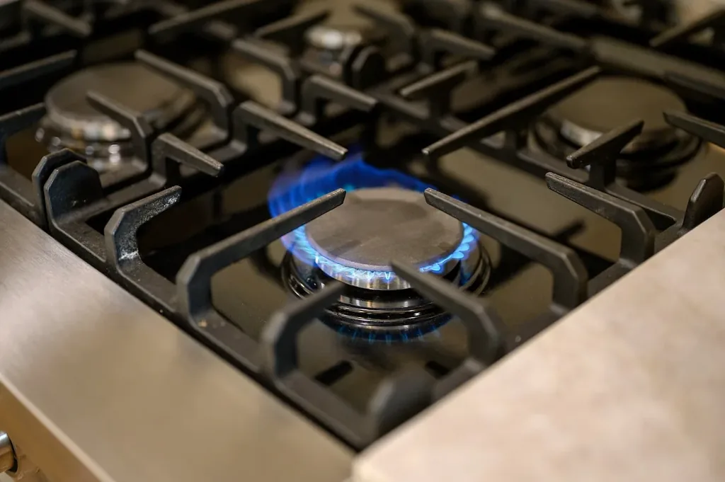Kitchen gas cooktop at Clearwater in Broken Bow