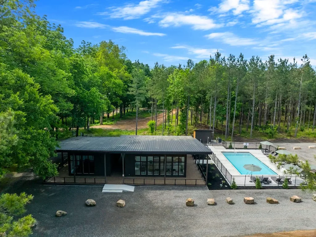 Clearwater pool aerial in Broken Bow