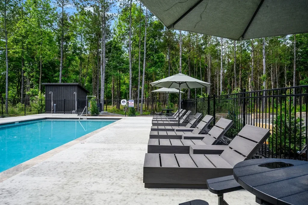 Private pool loungers at Clearwater in Broken Bow