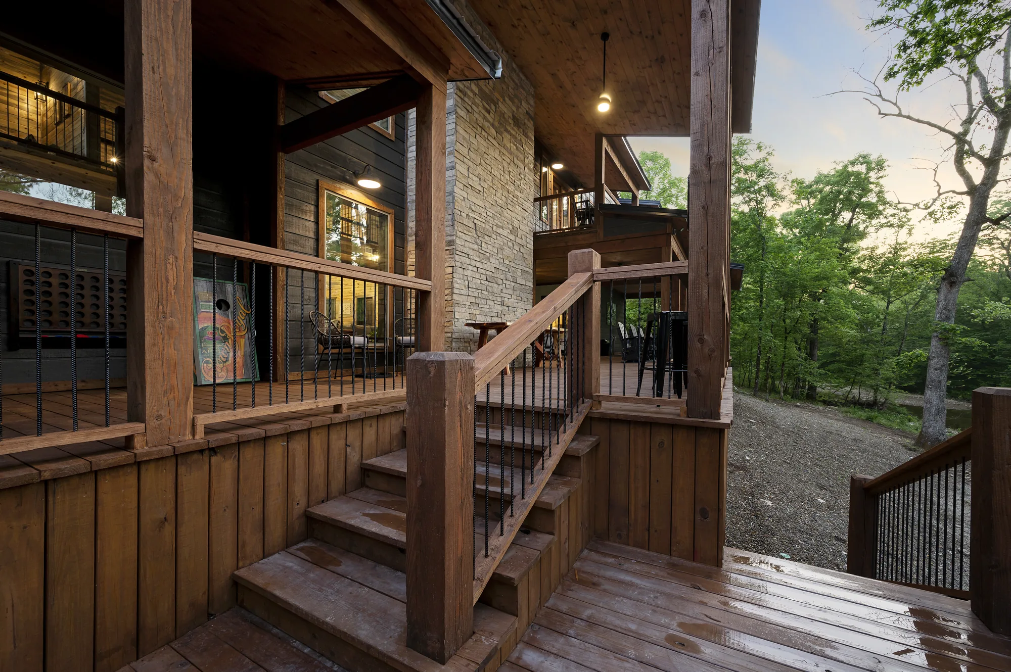 Outdoor gathering area at Dreams & Streams