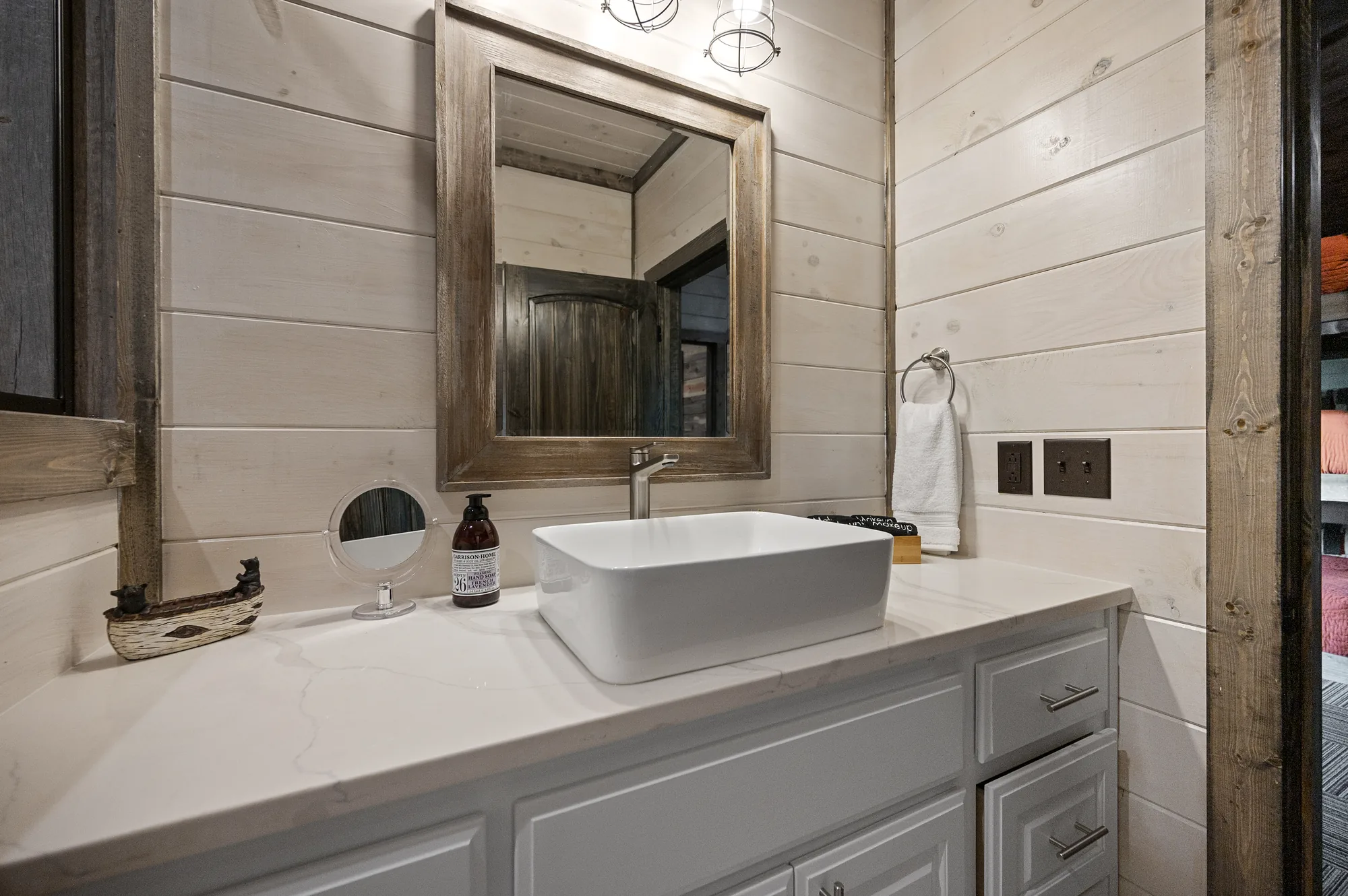 Modern bathroom vanity at Dreams & Streams