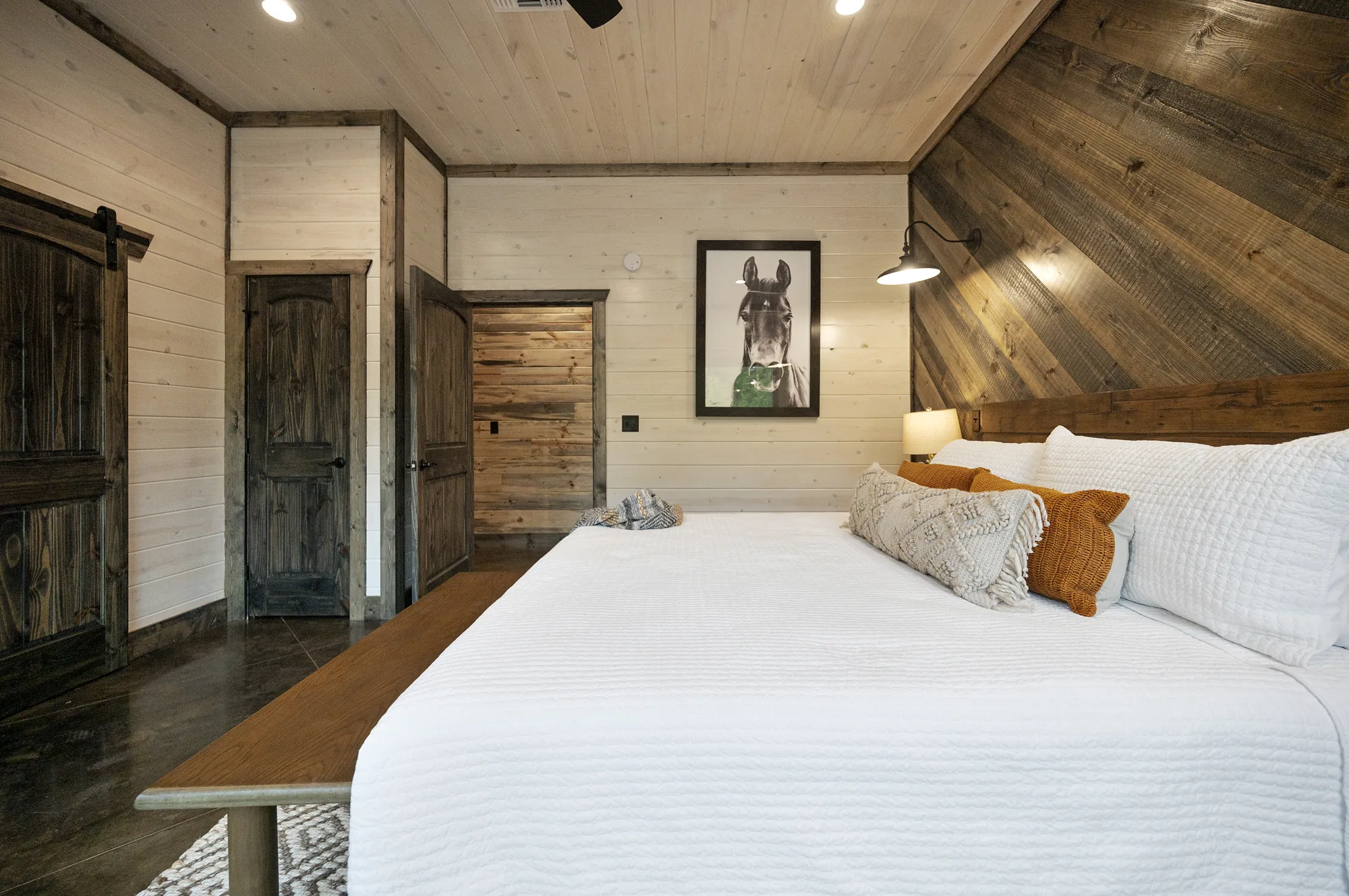 Great room with gas fireplace at Dreams & Streams