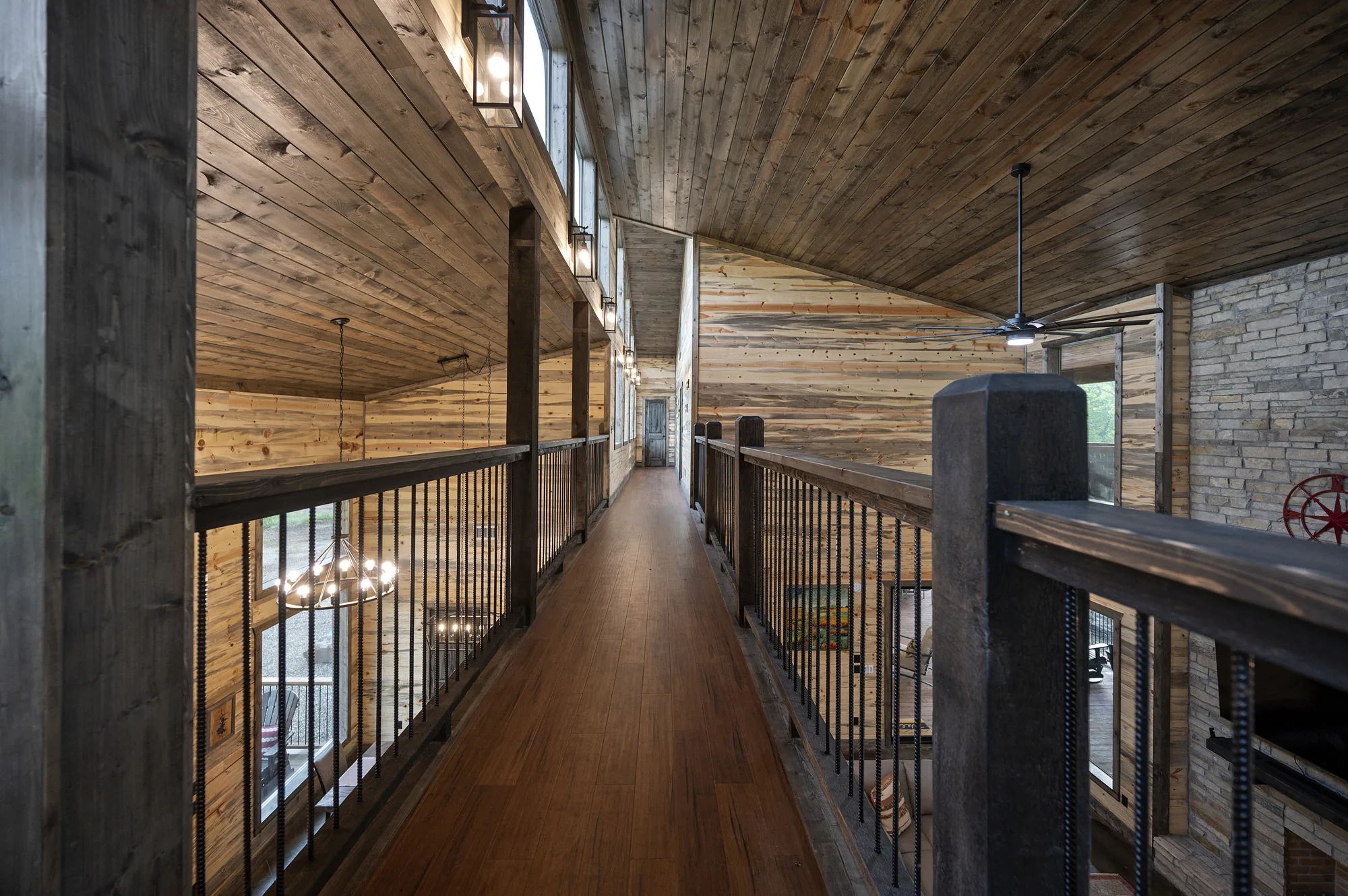 Upstairs balcony overlooking the creek at Dreams & Streams