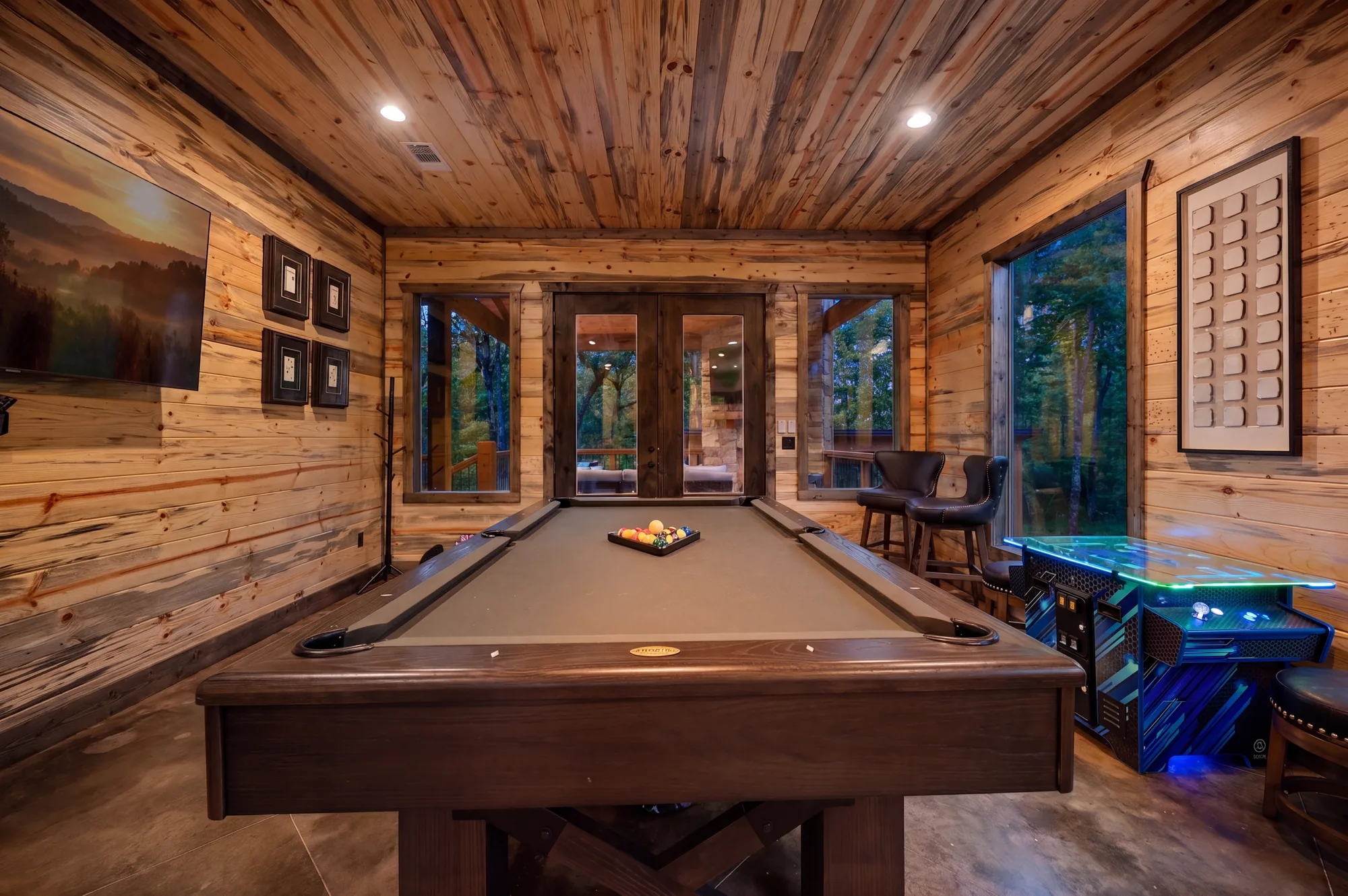 Pool table in the game room at Dreams & Streams