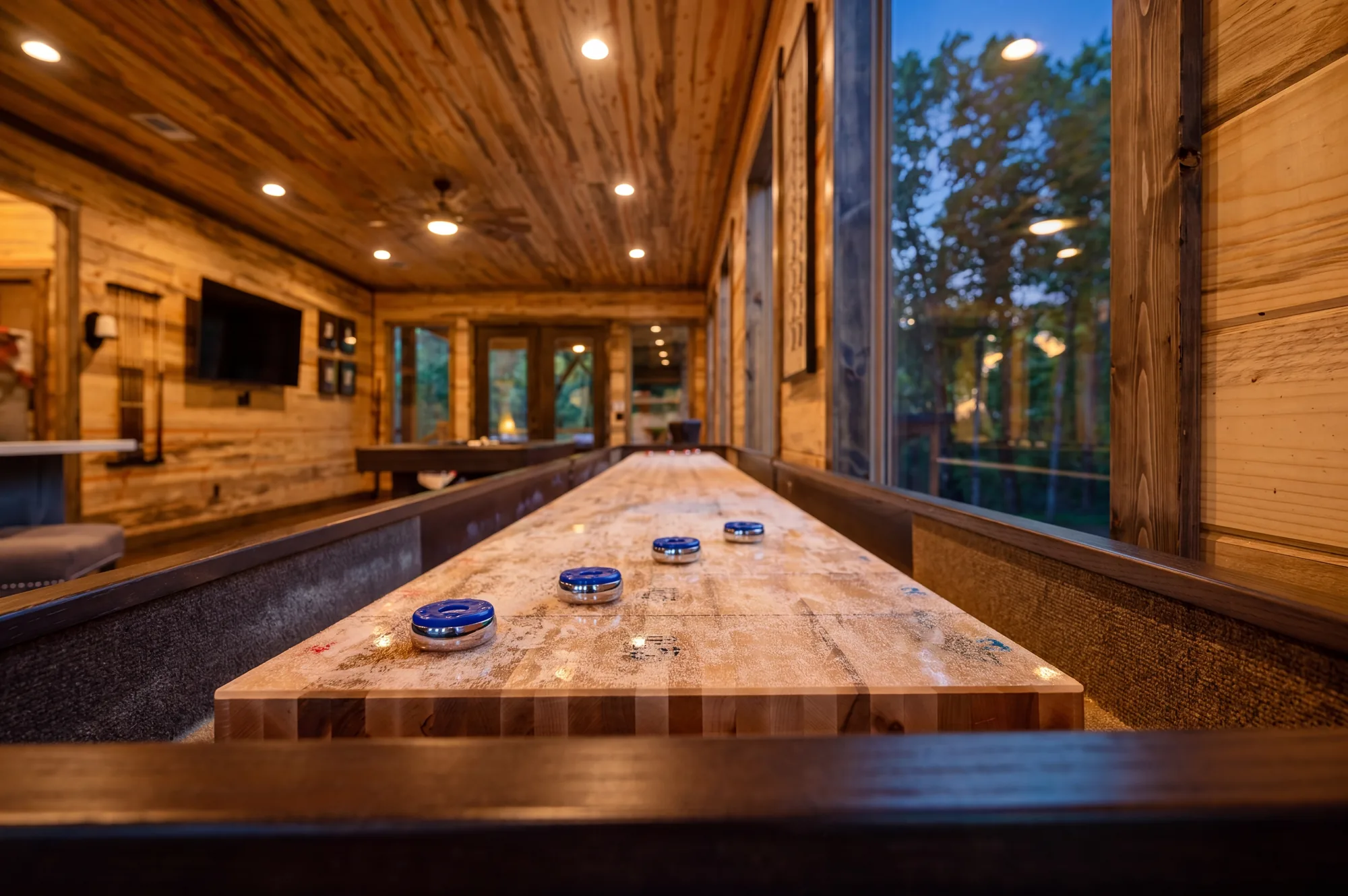 Shuffleboard in the game room at Dreams & Streams