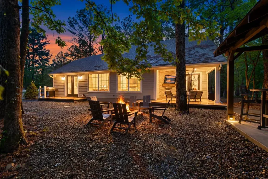 Gather around your own private fire pit at dusk, steps from the covered patio and BBQ grill.