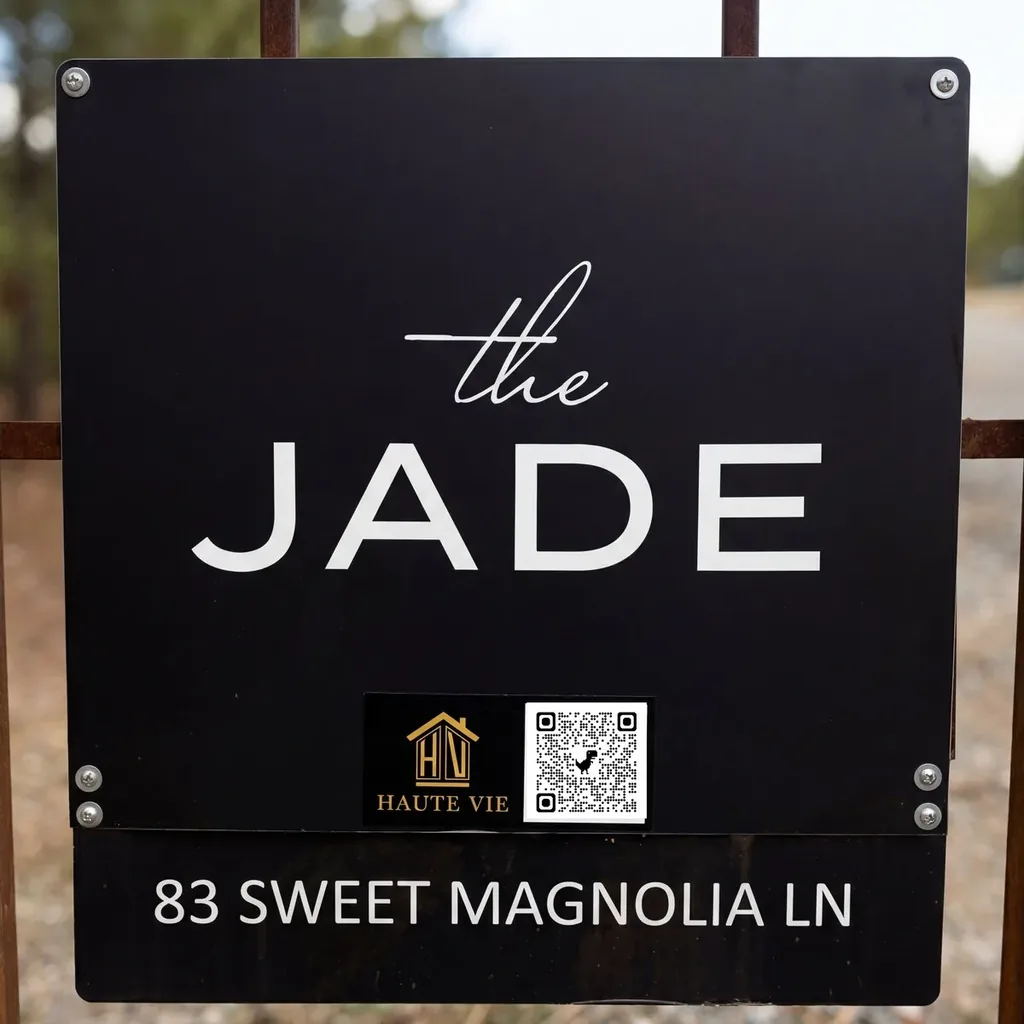 The Jade address sign at 83 Sweet Magnolia Lane