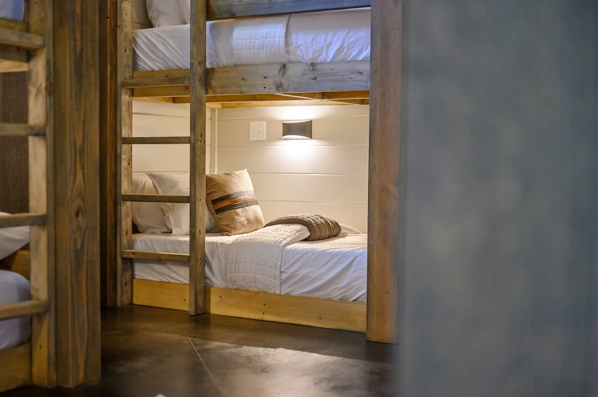 Large Miko Chukka bunk room with triple-stacked twin bunks